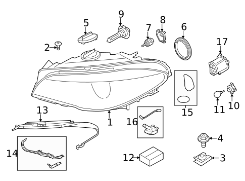 Headlamp Components for 2012 BMW 528i #0
