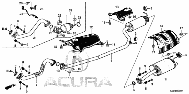 Exhaust Pipe - Muffler (2.0L) for 2015 Acura ILX #0
