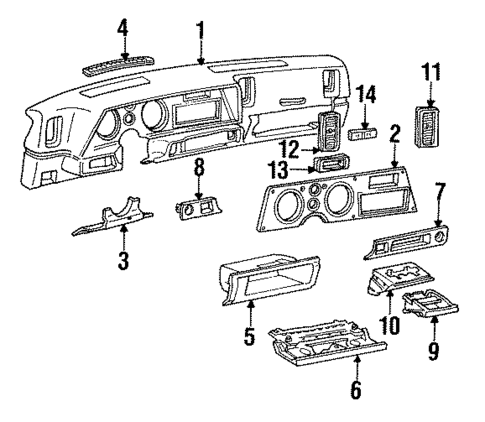 Instrument Panel for 1989 Chevrolet Cavalier #0