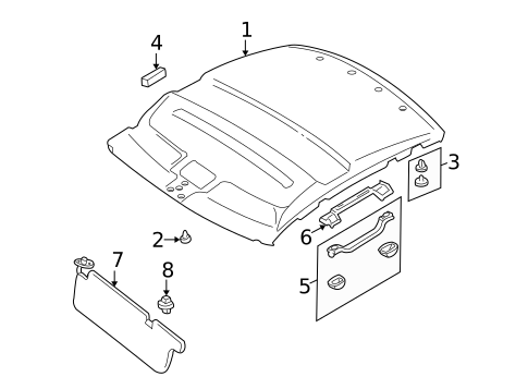 Interior Trim - Roof for 1996 Subaru Impreza #0