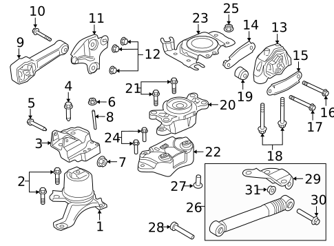 Engine & Trans Mounting for 2012 Land Rover Range Rover Evoque #0