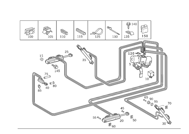 910104006001 - Vacuum System/Hydraulic System: Nut-and-Washer Assembly for Mercedes-Benz Image image