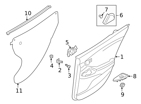 Interior Trim - Rear Door for 2019 Hyundai Veloster #0