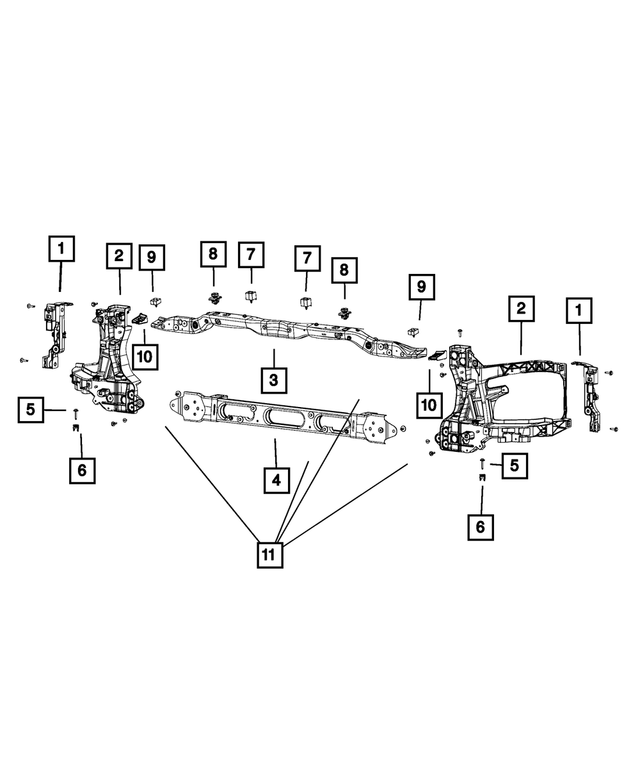 68222830AA - Cooling: Radiator Closure Panel Crossmember, Upper for Mopar Image