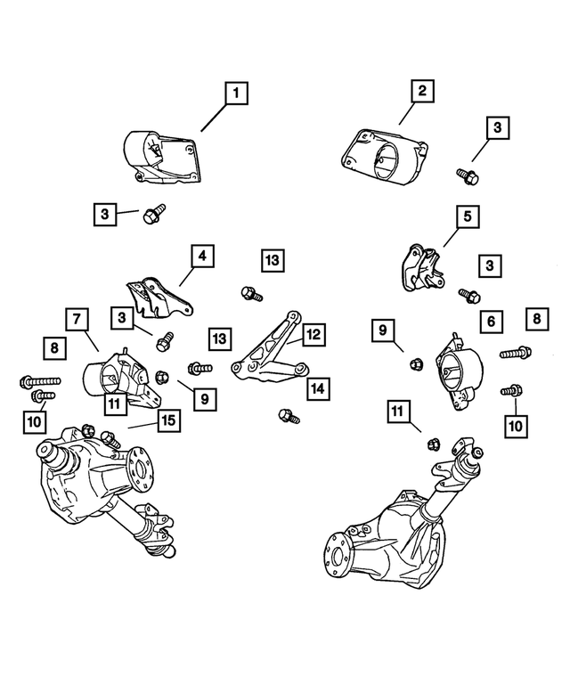 52020243AB - Engine Mounting: Engine Mount Insulator, Left for Mopar Image image