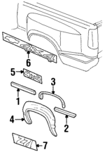 15607310 - Body: Body Side Molding for Chevrolet: C1500, C2500, C3500, K1500 Pickup, K2500 Pickup, K3500 Pickup | GMC: C1500 Pickup, C2500 Pickup, C3500 Pickup, K1500 Pickup, K2500 Pickup, K3500 Pickup Image