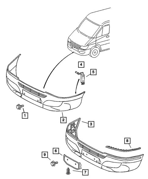 Front Bumper and Fascia for 2003 Dodge Sprinter 2500 #0