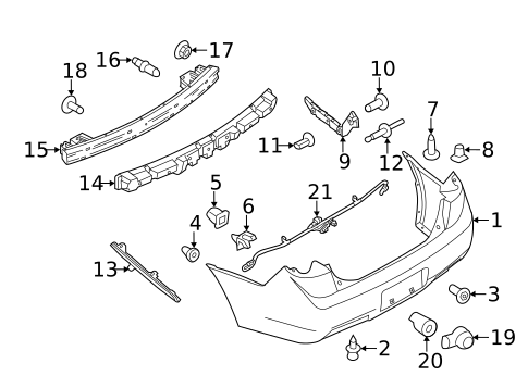 Bumper & Components - Rear for 2011 Lincoln MKZ #0