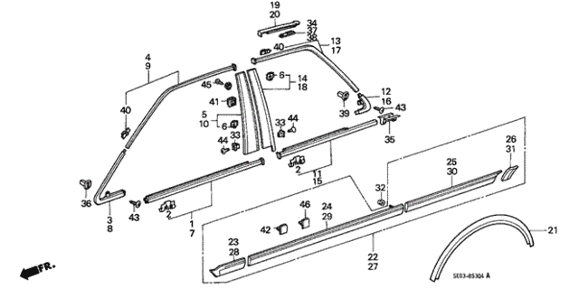 Side Protector (4D) 4DR for 1987 Honda Accord #0