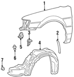5380116460 - Body: Fender for Toyota: Paseo Image