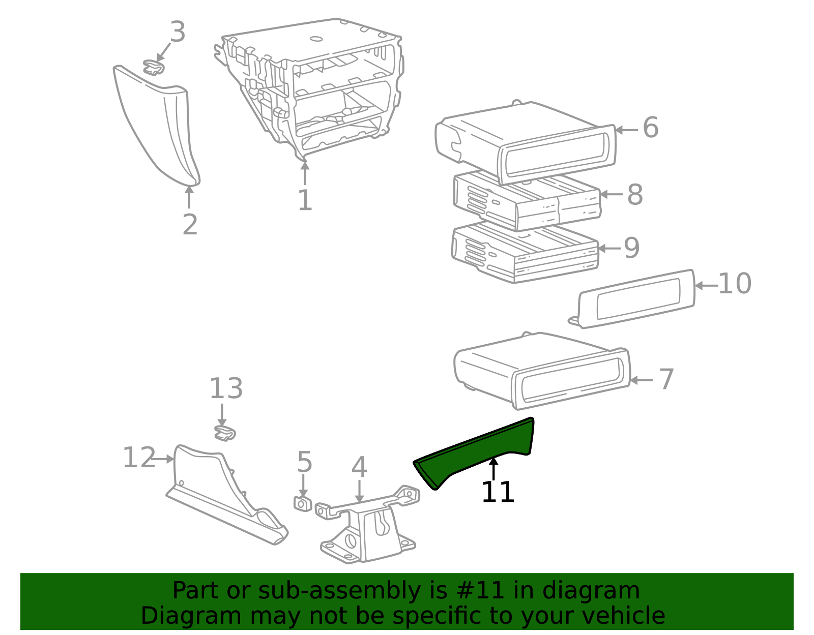 1999-2005 Porsche 911 Switch trim, front center console, in Satin