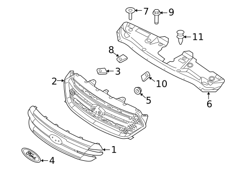 Grille & Components for 2016 Ford Taurus #0