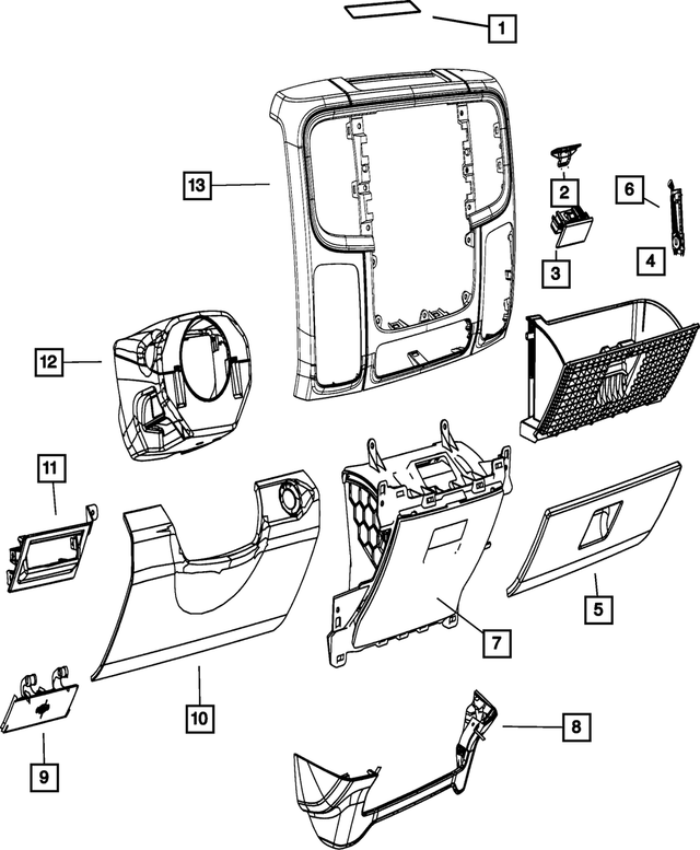 1JQ68HL1AA - Interior Trim: Glovebox Door Latch for Mopar Image image