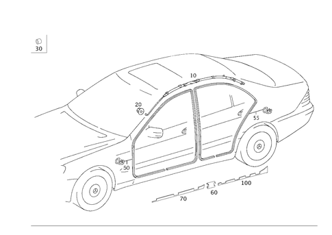 Head Protection Curtain, Door Edge Guard Sections for 2000 Mercedes-Benz S430 #0