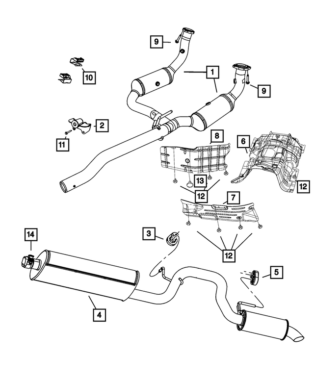 52125352AC - Exhaust: Exhaust Pipe And Converter for Mopar Image