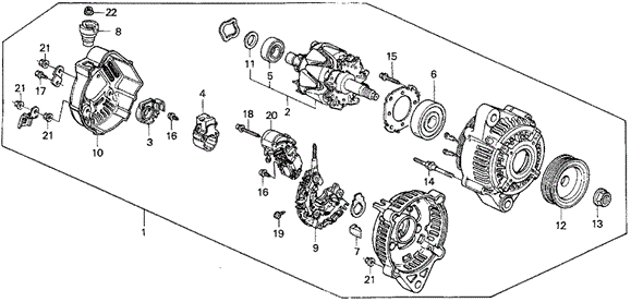 Alternator (Denso) (2) for 1995 Honda Civic del Sol #0