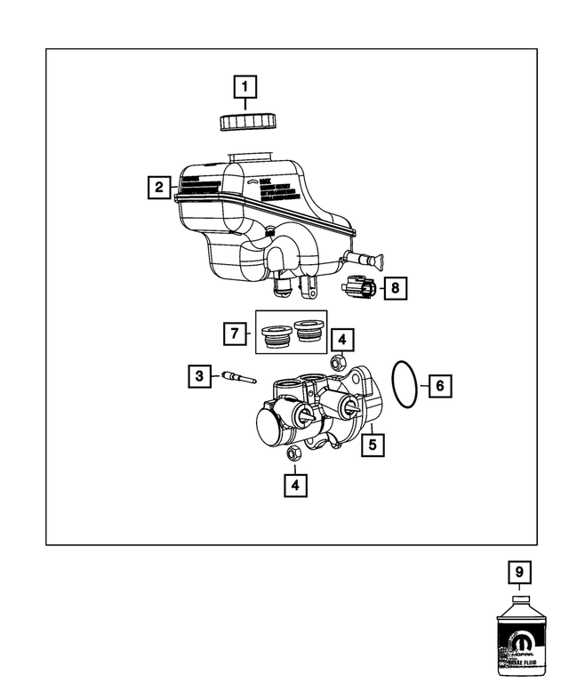 68048549AB - Brakes: Brake Master Cylinder Reservoir for Mopar Image