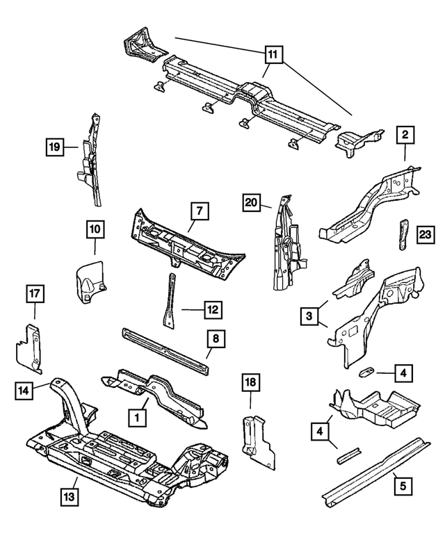 4724905AA - : Radiator Closure Panel Brace for Mopar Image