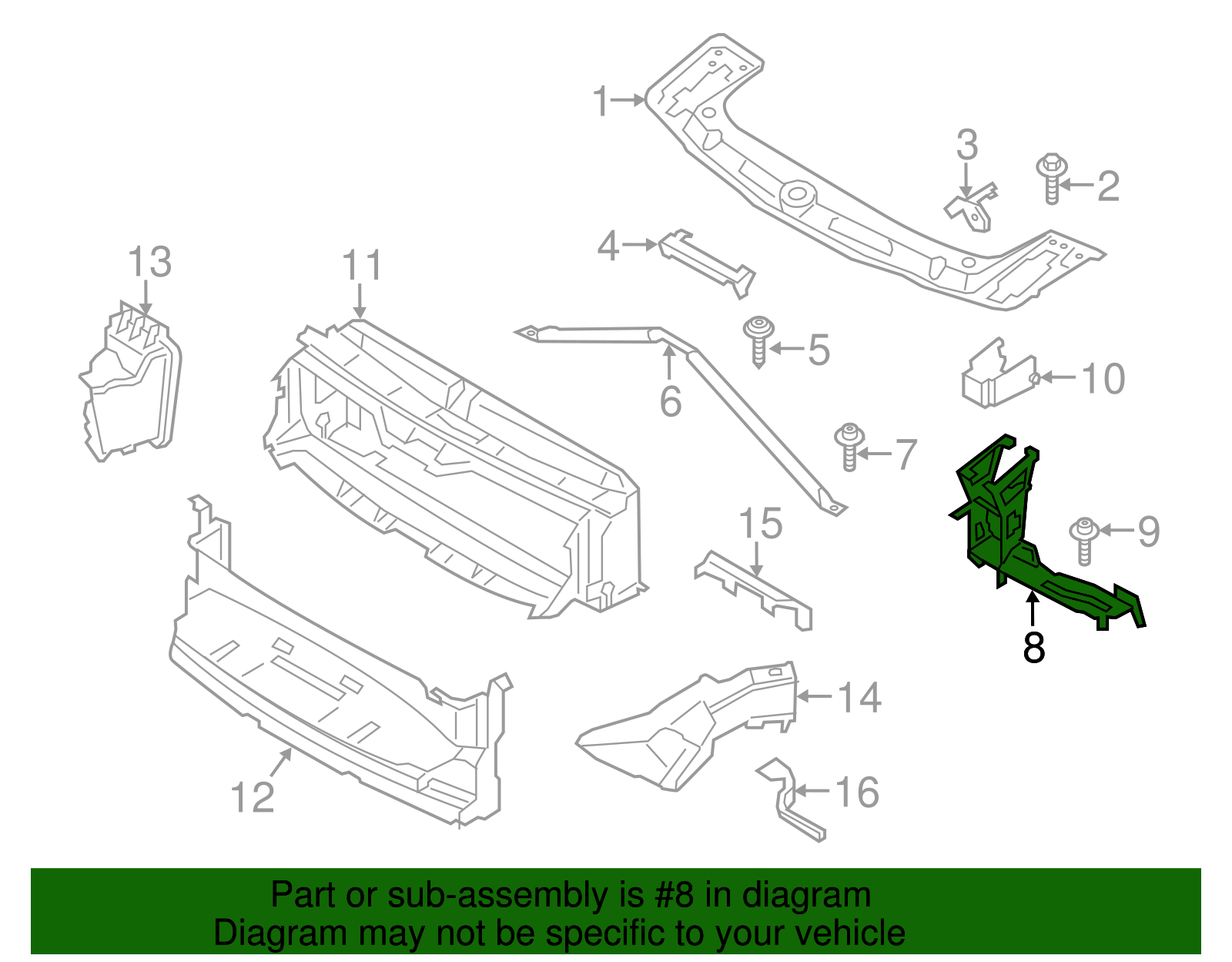 51647245792 - 2012-2021 BMW Radiator Support Side Panel (51