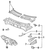 5570033020 - Body: Cowl Panel for Toyota Image image