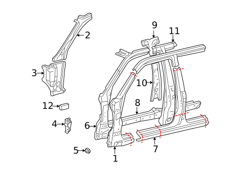 Hinge Pillar for 2005 Toyota Land Cruiser #0