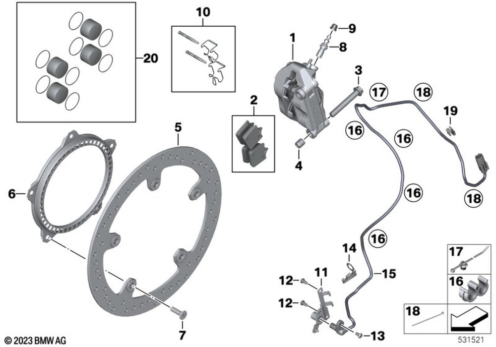 BMW Motorrad ヘリテージ　ゴーグル 34527715117 - Wheelspeed Sensor 2009-2024 BMW-Motorrad | BMW