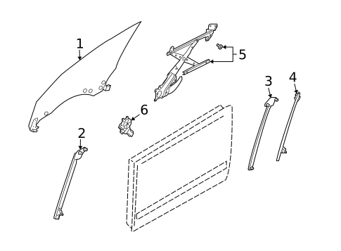 Glass - Front Door for 2005 Subaru Forester #0