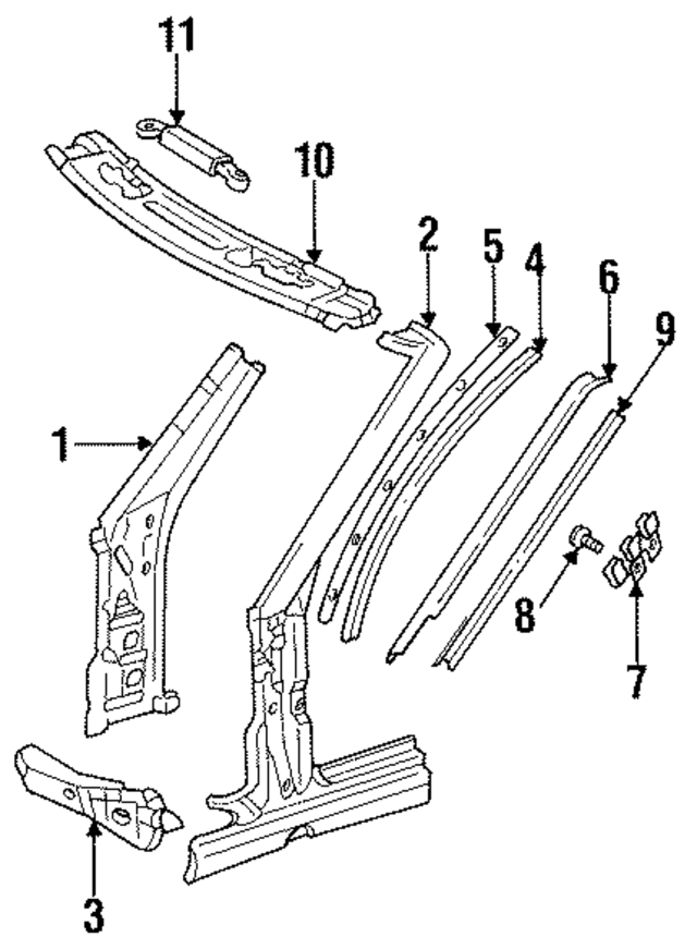 1246305610 - Body: Inner Hinge Pillar for Mercedes-Benz Image
