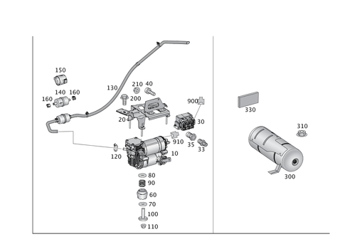 Compressor, Pressure Reservoir and Valve Unit for 2014 Mercedes-Benz GL550 #0