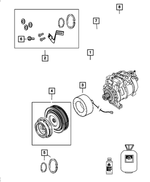68032119AA - Air Conditioners and Heaters: A/c Compressor Clutch Overhaul Kit for Chrysler: 300, Aspen, Town &amp; Country | Dodge: Challenger, Charger, Durango, Grand Caravan, Ram 1500, Ram 2500, Ram 3500 | Jeep: Commander, Grand Cherokee | Ram: 1500, 2500, 3500 Image