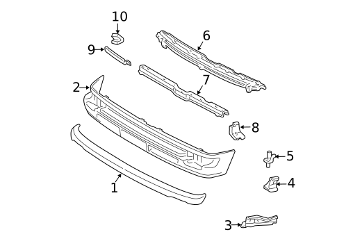 Bumper & Components - Front for 2000 Toyota Tacoma #0
