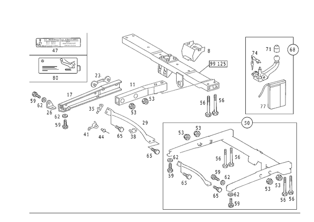 1243100356 - Special Equipment: Ball Head for Mercedes-Benz: 200, 200D, 300CE, 300D, 300E, 300TD, 300TE Image image