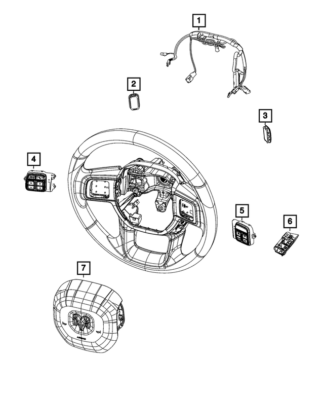 68449277AA - Electrical: Steering Wheel Wiring for Mopar Image