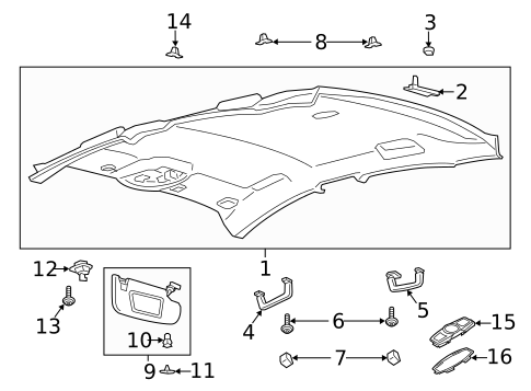 Interior Trim - Roof for 2017 Ford Fusion #0