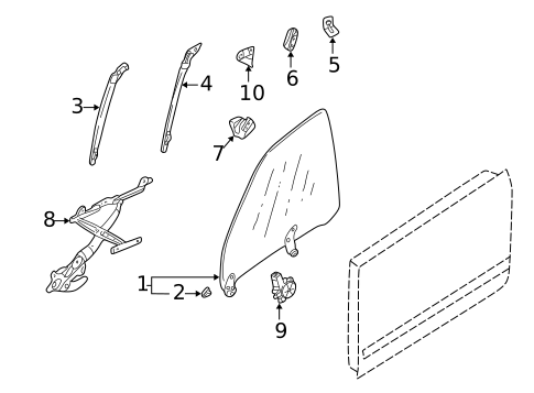 Glass - Front Door for 2004 Subaru Impreza #0