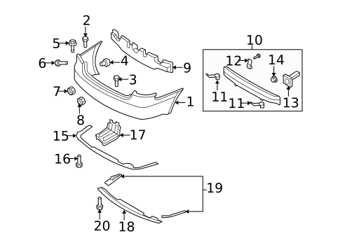 Bumper & Components - Rear for 2006 Hyundai Sonata #0