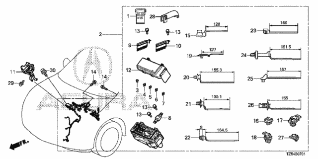 Wire Harness (2) for 2014 Acura MDX #0