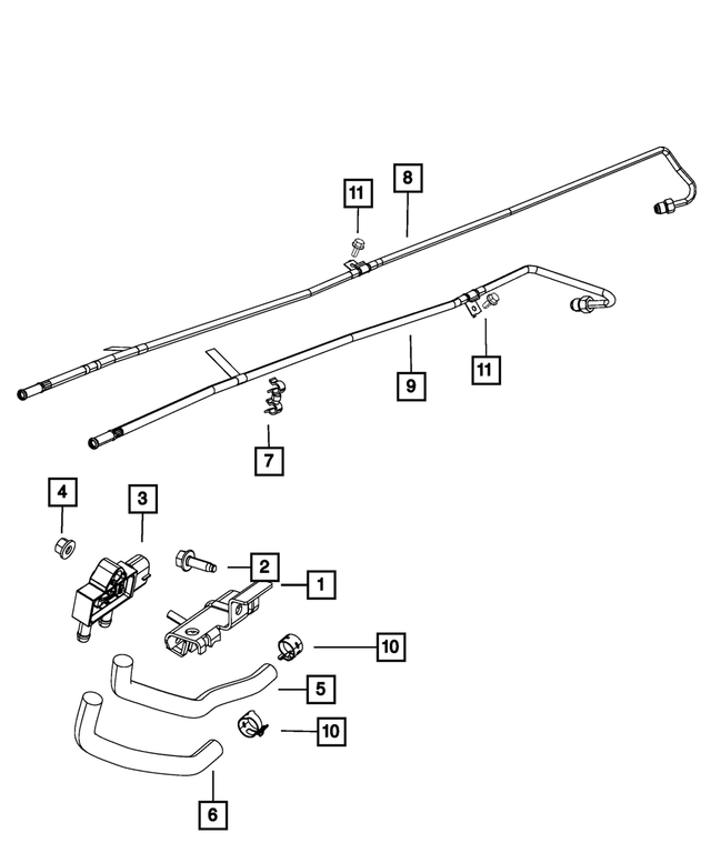 68058386AA - Exhaust: Differential Pressure Hose for Mopar Image