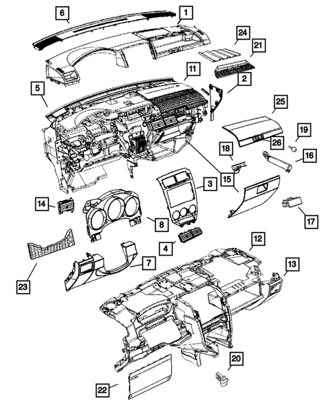 Instrument Panel for 2007 Dodge Caliber #0