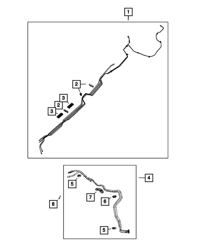 68761975AA - Fuel and Accelerator Pedal: Fuel And Brake Tube Bundle for Jeep: Grand Cherokee Image