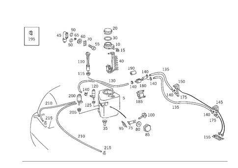 Pane Washer, Headlamp Wiper/Washer for 1993 Mercedes-Benz 600SL #0