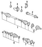 1995-1997 Honda Accord - Axle Assembly