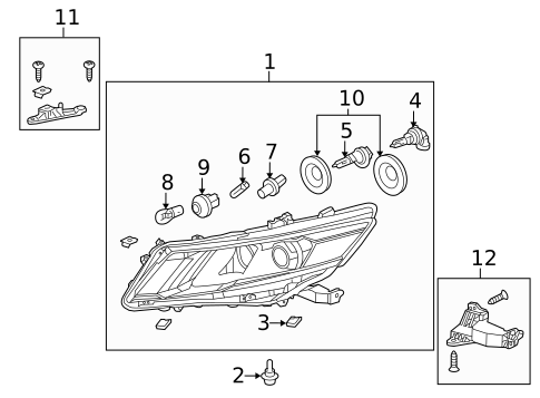Headlamp Components for 2015 Honda Crosstour #0