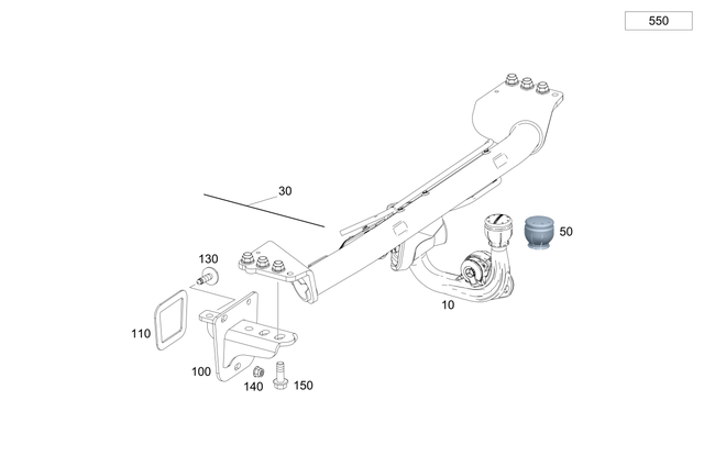 1183100700 - Trailer Coupling: Trailer Hitch for Mercedes-Benz Image image