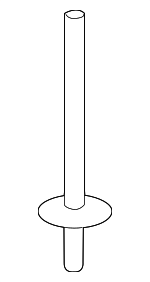 1416003133 - Body: Bumper Cover Rivet for Kia: Carnival, Forte, Forte5, K5, K900, Optima, Rio, Rondo, Sorento, Soul, Soul EV, Sportage, Stinger, Telluride Image