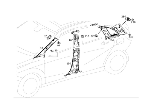 Paneling for a, B, C and D-Pillars for 2014 Mercedes-Benz B Electric Drive #0