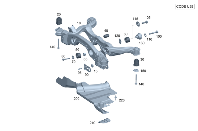 1773505701 - Rear Axle: Rear Axle Carrier for Mercedes-Benz: CLA45 AMG, CLA45 AMG S Image image