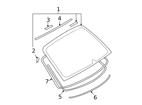 Glass & Hardware - Back for 2004 Subaru Outback #0