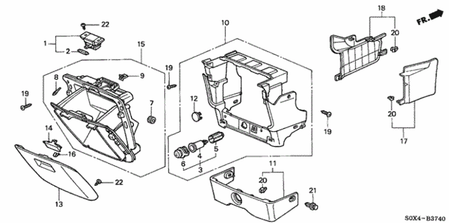 Console (1) for 2000 Honda Odyssey #0
