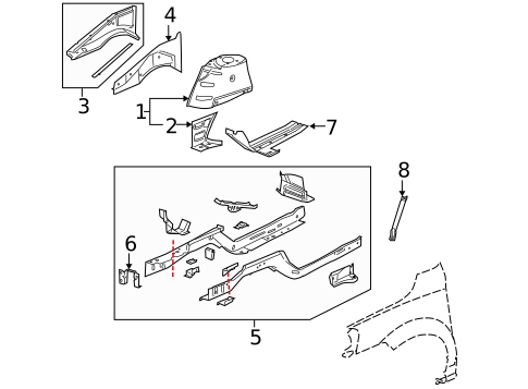 Structural Components & Rails for 2005 Chevrolet Uplander #0